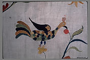Embroidered panel, Linen embroidered with wool, American