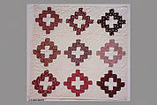 Doll Quilt, Chimney Sweep pattern, Ella Mygatt Whittlesey (born ca. 1845), Cotton, American