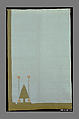 Curtain, Linen, appliqued and embroidered with linen thread, American
