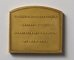 Franklin Birthday Dinner of the Typothetae of New York, Victor David Brenner (American, born Šiauliai, Lithuania (Shavli, Russian Empire) 1871–1924 New York), Bronze and gold leaf, American