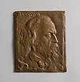 The Later Portrait of Tennyson, Ralph Bartlett Goddard (1861–1936), Bronze, American