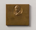 Memorial Tablet of Washington Irving, Victor David Brenner (American (born Lithuania), Kaunas 1871–1924 New York), Bronze, American