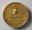 Congressional Medal to Cyrus W. Field for the Successful Laying of the Atlantic Cable, William Barber (1807–1879), Copper and gold leaf, American
