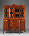 Gentleman’s secretary, Attributed to Nehemiah Adams (1769–1840), Mahogany, mahogany veneer, satinwood with white pine, American