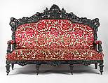 Sofa, Julius Dessoir (1801–1884), Rosewood, replacement showcovers, American