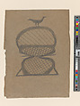 Basket with Bird, Bill Traylor (American, Benton, Alabama 1853/54–1949 Montgomery, Alabama), Pencil on cardboard, American