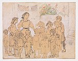 Circle of Children, Jerome Myers (American, Petersburg, Virginia 1867–1940 New York), Graphite, watercolor, and white chalk on light-colored wove paper, American