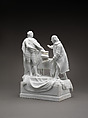 Figure of Louis XVI and Benjamin Franklin, Charles-Gabriel Sauvage, called Lemire pere (1741–1827), Porcelain
