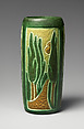 Vase with landscape, Grueby Faience Company (1894–ca. 1911), Earthenware, American
