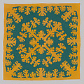 Hawaiian Quilt, Lei Mamo pattern, Artist Unknown  , American (Hawaiian), Cotton, American (Hawaiian)