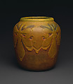 Vase with chestnut leaves, Arthur E. Baggs (1886–1947), Earthenware, American