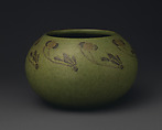 Vase with plants, Designed by Arthur E. Baggs (1886–1947), Earthenware, American