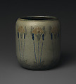 Vase with plants, Designed by Arthur Irwin Hennessey (American, 1882–1923), Earthenware, American