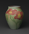 Vase with poppies, Designed by Sara Sax (1870–1949), Earthenware, American
