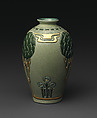 Della Robbia vase with trees, Designed by Frederick Hurten Rhead (American (born England), Hanley, Stoke-on-Trent 1880–1942 New York), Earthenware, American