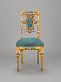 Side chair, Herter Brothers (German, active New York, 1864–1906), Gilded wood and reproduction upholstery, American