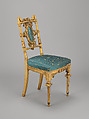 Side chair, Herter Brothers (German, active New York, 1864–1906), Gilded wood and reproduction upholstery, American