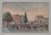 Bull's Head Tavern, William P. Chappel (American, 1801–1878), Oil on slate paper, American