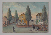 The Baker's Wagon, William P. Chappel American, Oil on slate paper, American