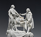 Figure of Louis XVI and Benjamin Franklin, Charles-Gabriel Sauvage, called Lemire pere (1741–1827), Porcelain