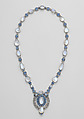 Necklace with Pendant, Designed by Louis C. Tiffany (American, New York 1848–1933 New York), Moonstones, sapphires, platinum, American