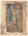 Design for window, Louis C. Tiffany (American, New York 1848–1933 New York), Photostat colored with gouache and watercolor in original matt, American