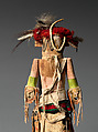 Hiilili Kokko (Katsina Figure), Cottonwood, pigment, cotton cloth, wool yarn, tanned leather, feathers, horsehair, vegetal fiber, metal, and paper, Zuni, Native American
