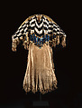 Dress and belt with awl case, Dress: tanned leather, glass beads, shell, bone, elk teeth, and brass thimbles
belt: commercial leather, glass beads, and metal studs
awl case: tanned leather, and glass beads, Wasco, Native American