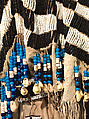 Dress and belt with awl case, Dress: tanned leather, glass beads, shell, bone, elk teeth, and brass thimbles
belt: commercial leather, glass beads, and metal studs
awl case: tanned leather, and glass beads, Wasco, Native American