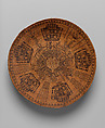 Basket tray, Juana Basilia Sitmelelene (Chumash, 1782–1832), Dyed and undyed juncus stems, Chumash, Native American