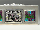 Box, Laurence B. Dixon, (American, 1870–1953), Silver, enamel, garnet, rose quartz, rubellite, sapphire, peridot, chalcedony, and shell, American