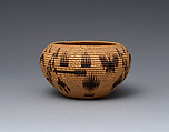 Basket bowl, Maggie Mayo James (Washoe, 1870–1952), Willow and redbud shoots and dyed bracken root, Washoe, Native American