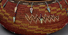 Gift basket, Sedge root, willow shoots, glass beads, and abalone shell, Pomo, Native American