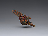 Raven rattle, Attributed to Albert Edward Edenshaw (Haida, 1812–1894), Wood, pigment, glass beads and vegetal fiber, Haida, Native American