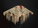 War shirt, Tanned leather, pigment, horsehair, porcupine quills, dye, glass beads, and wool cloth, Niimíipuu / Nez Perce, Native American