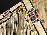 War shirt, Tanned leather, pigment, horsehair, porcupine quills, dye, glass beads, and wool cloth, Niimíipuu / Nez Perce, Native American