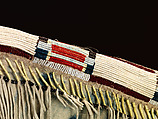 War shirt, Tanned leather, pigment, horsehair, porcupine quills, dye, glass beads, and wool cloth, Niimíipuu / Nez Perce, Native American