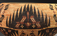 Basket bowl, Carrie Bethel (Mono Lake Paiute, 1898–1974), Willow shoots, sedge root, redbud shoots, and dyed bracken root, Mono Lake Paiute, Native American