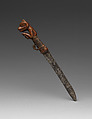 Dagger, Wood, steel, and vegetal fiber, Tlingit, Native American