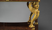 Pier Table, Charles-Honoré Lannuier (France 1779–1819 New York), Mahogany, mahogany veneer, pine, tulip poplar, maple, marble, gilded brass, die-stamped brass, plate glass, American