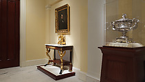 Pier Table, Charles-Honoré Lannuier (France 1779–1819 New York), Mahogany, mahogany veneer, pine, tulip poplar, maple, marble, gilded brass, die-stamped brass, plate glass, American