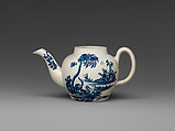 Teapot, John Bartlam (Staffordshire, England 1735–1781 Camden, South Carolina), Soft-paste porcelain with underglaze blue decoration, American