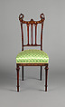 Side chair, Possibly by Herts Brothers (American, New York, 1872–1937), Mahogany with marquetry decoration, American