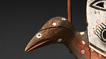 Mask, Wood, pigment, and vegetal fiber, Yup'ik, Native American