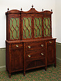 Gentleman’s secretary, Attributed to Nehemiah Adams (1769–1840), Mahogany, mahogany veneer, satinwood with white pine, American