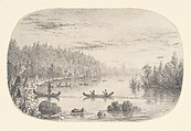 Indians Returning from the Hunt (from McGuire Scrapbook), Charles Lanman (1819–1895), Graphite on white wove paper, American