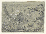 The Fountain, No. 1: The Wounded Indian Slaking His Death Thirst, Thomas Cole (American, Lancashire 1801–1848 Catskill, New York), Graphite and white gouache on green wove paper, American