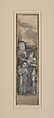 Design for window, Louis C. Tiffany (American, New York 1848–1933 New York), Grisaille heightened with white gouache, graphite, pen and ink on paper mounted on board in original double matt, American