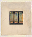 Design for three windows, Louis C. Tiffany (American, New York 1848–1933 New York), Watercolor, black ink, and graphite on paper mounted on board, American