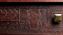 Carved chest, Robert Laurent (American (born France), Concarneau 1890–1970 Cape Neddick, Maine), Black walnut, tulip poplar, plywood, and brass, American